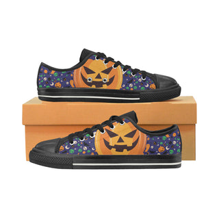 Pumpkin Halloween Black Low Top Canvas Shoes for Kid - TeeAmazing