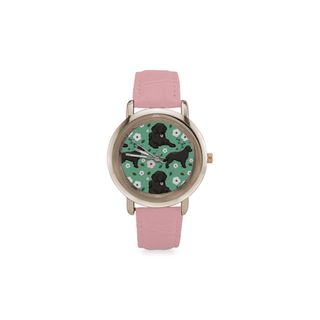Curly Coated Retriever Flower Women's Rose Gold Leather Strap Watch - TeeAmazing