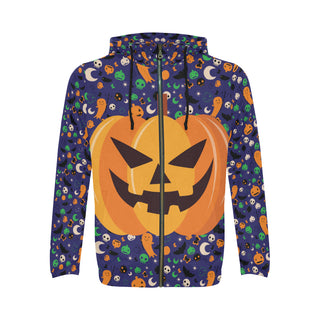 Pumpkin Halloween All Over Print Full Zip Hoodie for Men - TeeAmazing