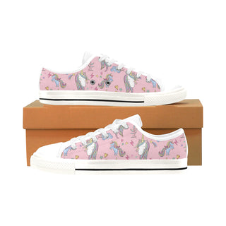 Unicorn Pattern V2 White Men's Classic Canvas Shoes/Large Size - TeeAmazing