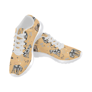 Great Dane Flower White Women’s Running Shoes (Model 020) - TeeAmazing