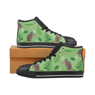 Constrictor Pattern Black High Top Canvas Women's Shoes/Large Size - TeeAmazing