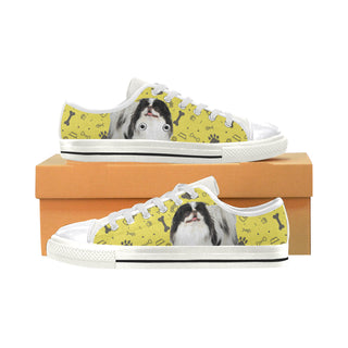 Japanese Chin Dog White Canvas Women's Shoes/Large Size - TeeAmazing