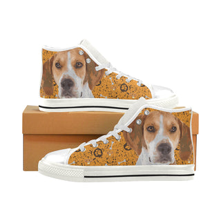 Coonhound White Men’s Classic High Top Canvas Shoes - TeeAmazing