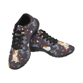 American Cocker Spaniel Flower Black Sneakers for Men - TeeAmazing
