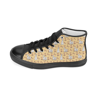 Afghan Hound Pattern Black Women's Classic High Top Canvas Shoes - TeeAmazing