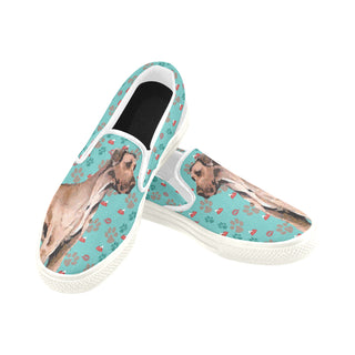 Smart Great Dane White Women's Slip-on Canvas Shoes - TeeAmazing