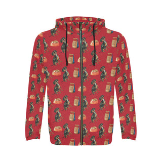 Dachshund Water Colour Pattern No.2 All Over Print Full Zip Hoodie for Men - TeeAmazing