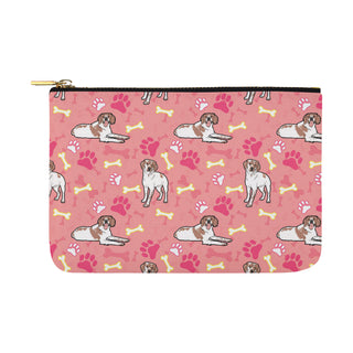 Brittany Spaniel Pattern Carry-All Pouch 12.5x8.5 - TeeAmazing