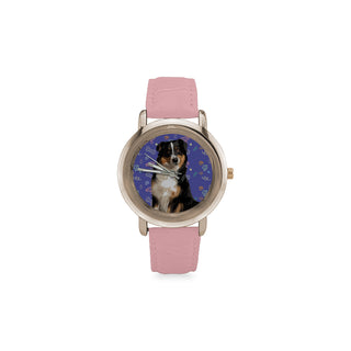 Australian Shepherd Women's Rose Gold Leather Strap Watch - TeeAmazing