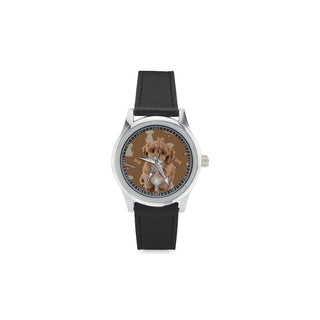 Cockapoo Dog Kid's Stainless Steel Leather Strap Watch - TeeAmazing