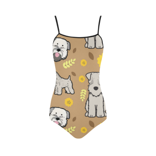 Soft Coated Wheaten Terrier Flower Strap Swimsuit ( Model S05) - TeeAmazing