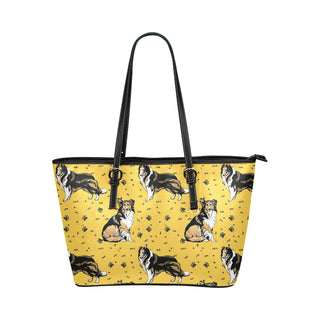 Collie Leather Tote Bag/Small - TeeAmazing