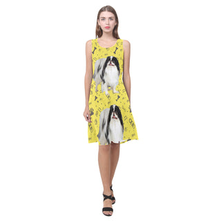 Japanese Chin Dog Sleeveless Splicing Shift Dress - TeeAmazing