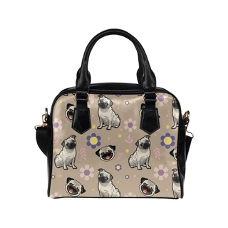 Pug Flower Shoulder Handbag - TeeAmazing