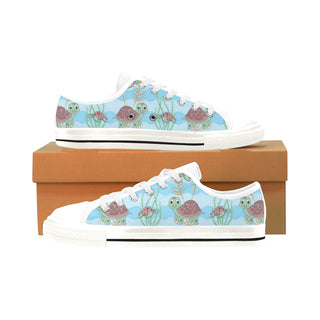 Turtle White Men's Classic Canvas Shoes/Large Size - TeeAmazing