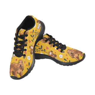 English Cocker Spaniel Flower Black Sneakers Size 13-15 for Men - TeeAmazing