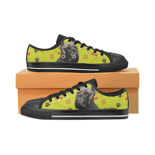 Cane Corso Black Low Top Canvas Shoes for Kid - TeeAmazing