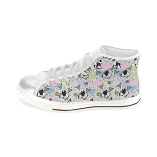 American Staffordshire Terrier Pattern White Women's Classic High Top Canvas Shoes - TeeAmazing