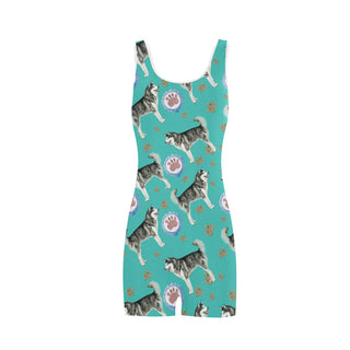 Alaskan Malamute Water Colour Pattern No.1 Classic One Piece Swimwear - TeeAmazing