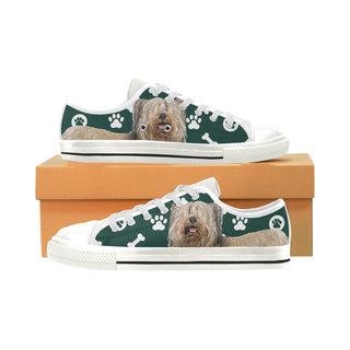 Skye Terrier White Low Top Canvas Shoes for Kid - TeeAmazing