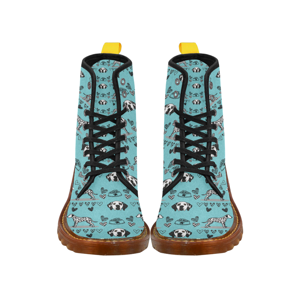 Dalmatian Pattern Black Boots For Women - TeeAmazing