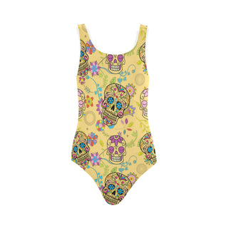 Sugar Skull Vest One Piece Swimsuit - TeeAmazing