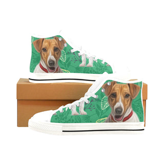 Jack Russell Terrier Lover White Men’s Classic High Top Canvas Shoes /Large Size - TeeAmazing