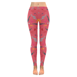 Clarinet Pattern Low Rise Leggings (Invisible Stitch) (Model L05) - TeeAmazing