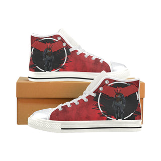 Red Hood White High Top Canvas Shoes for Kid - TeeAmazing