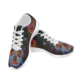 English Bulldog Glow Design 2 White Sneakers Size 13-15 for Men - TeeAmazing