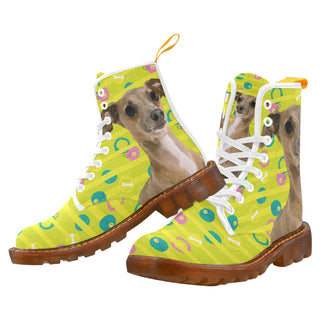 Italian Greyhound White Boots For Women - TeeAmazing