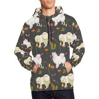 American Eskimo Dog Flower All Over Print Hoodie for Men (USA Size) (Model H13) - TeeAmazing