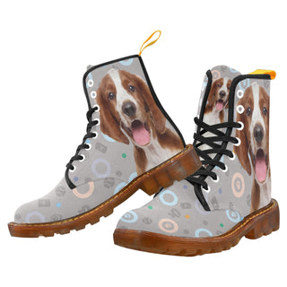 Welsh Springer Spaniel Dog Black Boots For Men - TeeAmazing