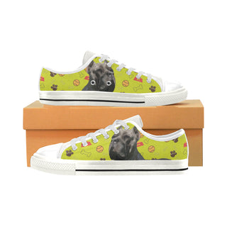 Cane Corso White Low Top Canvas Shoes for Kid - TeeAmazing
