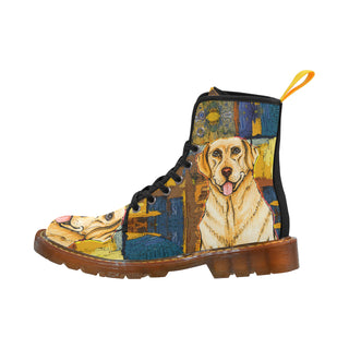 Labrador Retriever Drawing Black Boots For Women - TeeAmazing