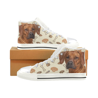 Rhodesian Ridgeback Dog White High Top Canvas Shoes for Kid - TeeAmazing