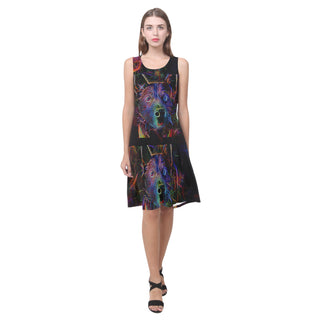 Australian Cattle Dog Glow Design 1 Sleeveless Splicing Shift Dress - TeeAmazing