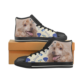 Poodle Dog Black Men’s Classic High Top Canvas Shoes - TeeAmazing