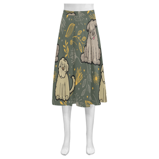 Briard Flower Mnemosyne Women's Crepe Skirt (Model D16) - TeeAmazing