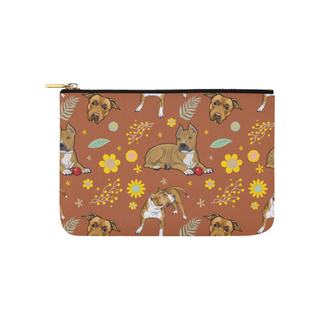 American Staffordshire Terrier Flower Carry-All Pouch 9.5''x6'' - TeeAmazing