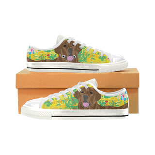 Chocolate Lab White Women's Classic Canvas Shoes - TeeAmazing