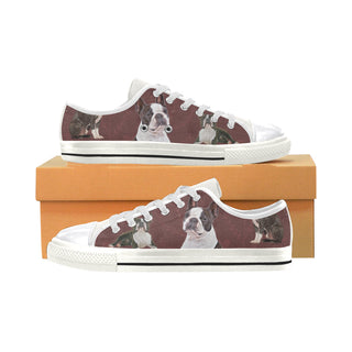 Boston Terrier Lover White Women's Classic Canvas Shoes - TeeAmazing