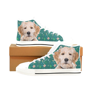 Australian Goldendoodle White Men’s Classic High Top Canvas Shoes /Large Size - TeeAmazing