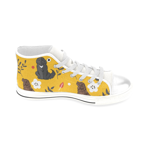 Newfoundland Flower White Men’s Classic High Top Canvas Shoes - TeeAmazing