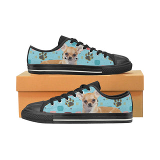 Chihuahua Black Low Top Canvas Shoes for Kid - TeeAmazing