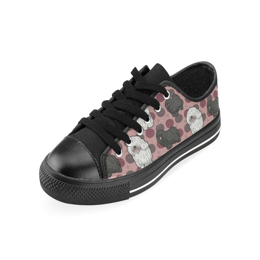 Puli Dog Black Low Top Canvas Shoes for Kid - TeeAmazing