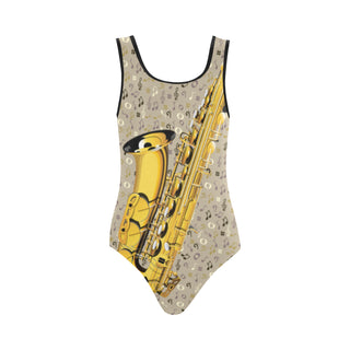 Saxophone Vest One Piece Swimsuit - TeeAmazing