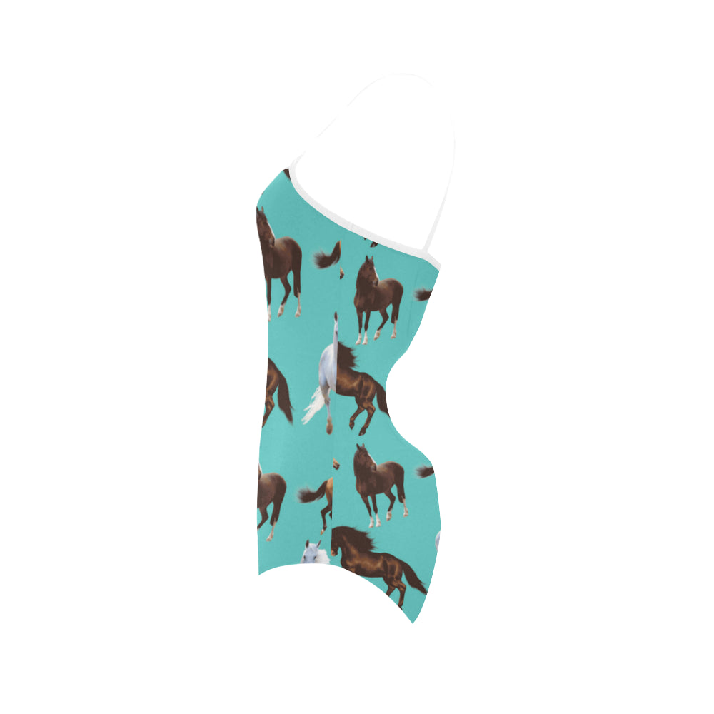 Horse Pattern Strap Swimsuit - TeeAmazing