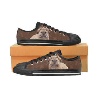 Shih-poo Dog Black Low Top Canvas Shoes for Kid - TeeAmazing
